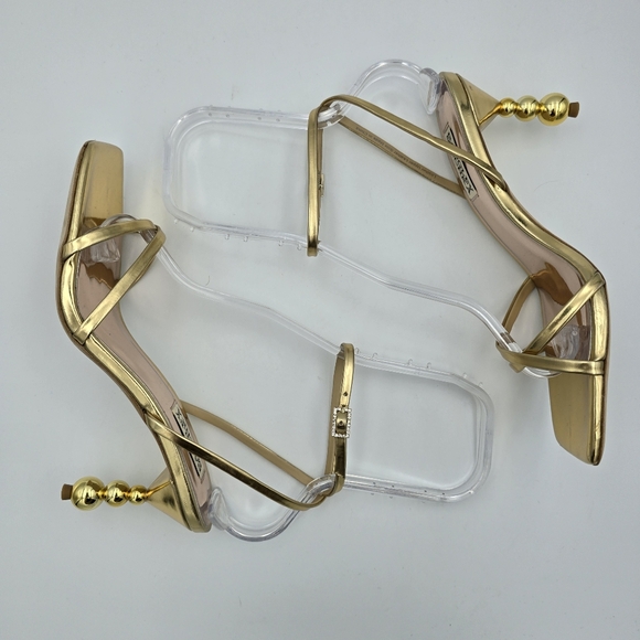 Badgley Mischka Callie Beaded Heel Sandals, Gold, Women's 7.5 - Picture 14 of 16